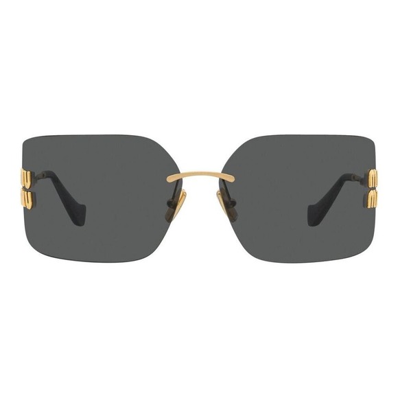 Miu Miu Sunglasses MU 54YS Gold Dark Grey 5AK5/S0 Women Wrap Logo AUTHENTIC main image 11